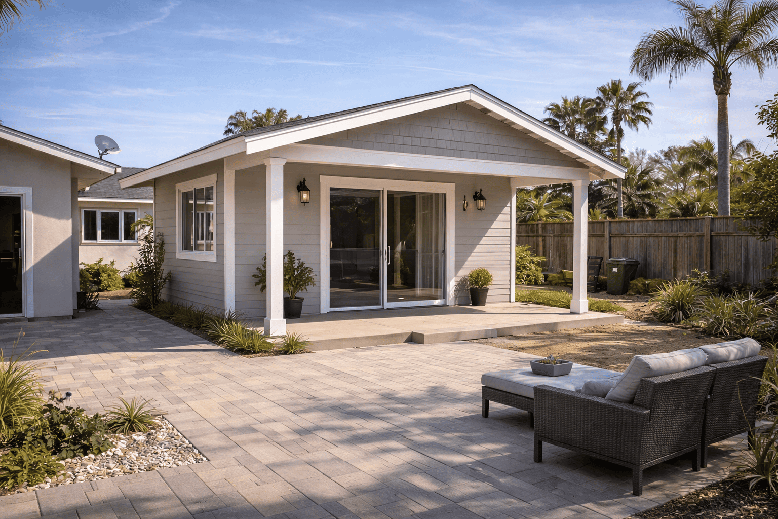 SGM Builders Home Exterior Remodel Gilroy Bay Area California - Covered Porch and Patio by General Contractor