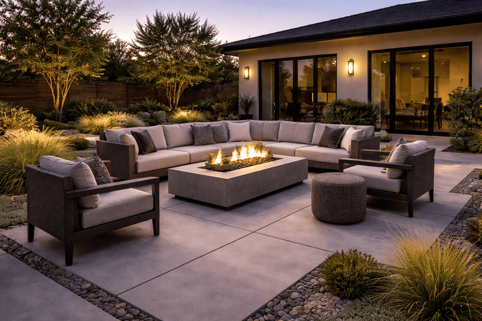 SGM Builders Backyard Fire Pit and Hardscape Patio Bay Area California - Custom Outdoor Landscaping by General Contractor