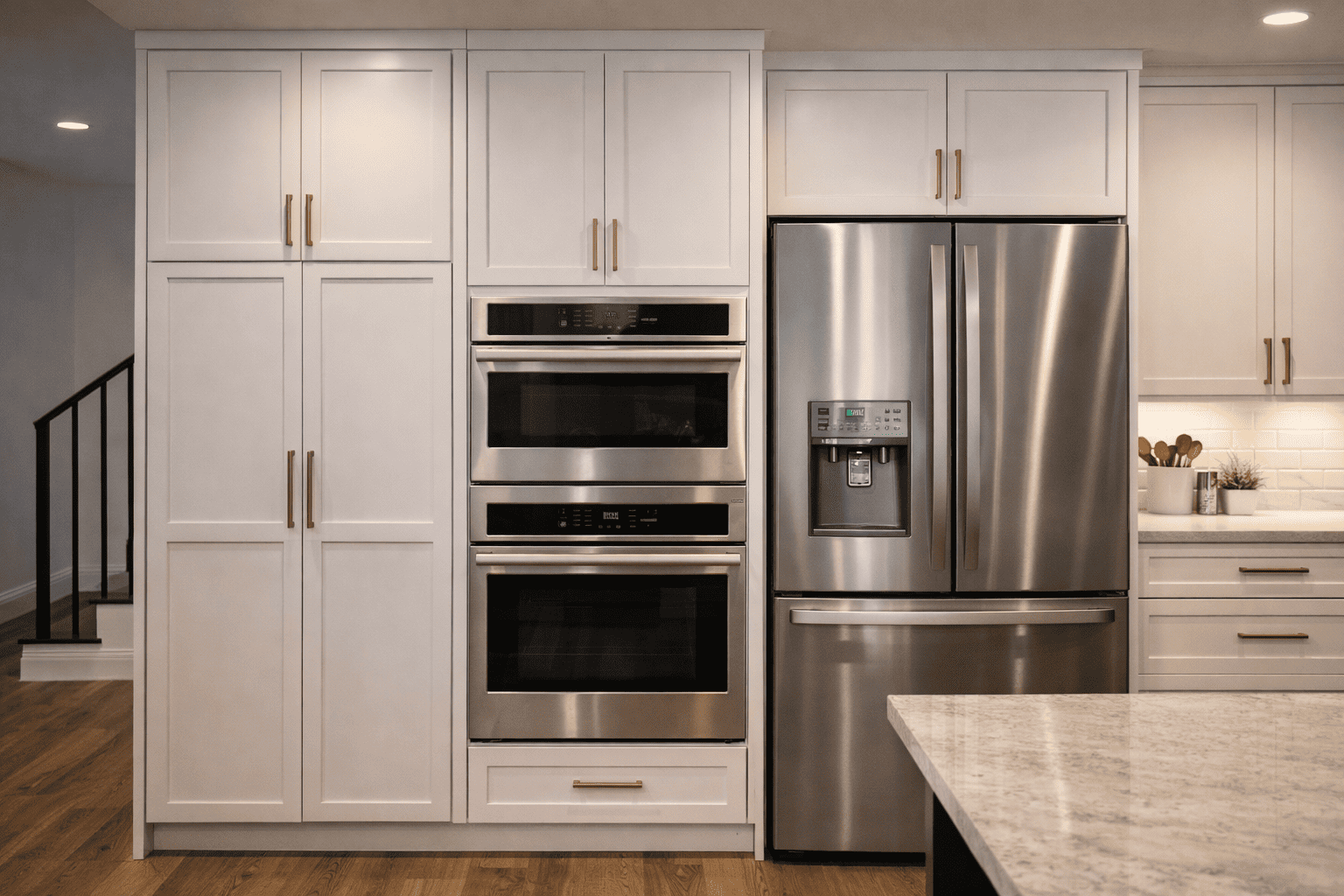 SGM Builders Kitchen with Built-In Stainless Steel Appliances Bay Area California - Custom Cabinetry and Appliance Installation by General Contractor