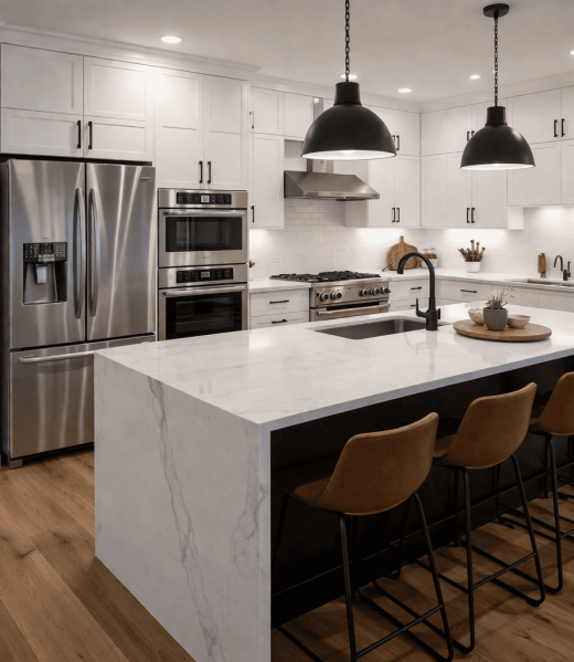 SGM Builders White Kitchen Remodel with Stainless Steel Appliances Bay Area California - Modern Kitchen Design by General Contractor